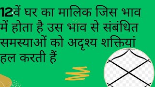 12वें घर का मालिक जिस भाव में होता है उसके भाव से संबंधित समस्याओं को अदृश्य शक्तियां हल करती हैं