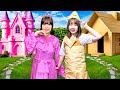 お金持ち vs そうではない子!?リッチなお城に遊びに行こう♪王子様とダンスパーティーに行けるのは...?キラキラなプリンセスとダンボールプリンセスどっちがいい?【寸劇】