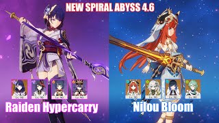 C0 Raiden Hypercarry & C0 Nilou Bloom | Spiral Abyss 4.6 | Genshin Impact