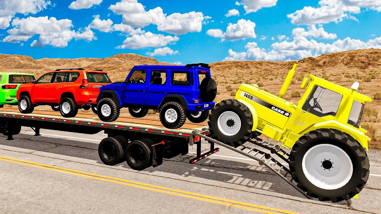 Flatbed Truck McQueen | Transportation Challenge - Pothole vs Car #2 - BeamNG.drive