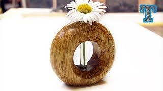 Woodturning | Donut Vase from a Log