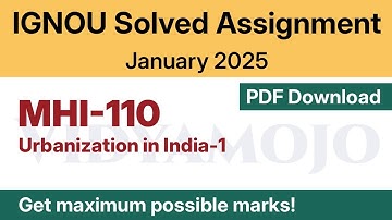 IGNOU MHI 110 Solved Assignment 2025 PDF Download | English Medium | IGNOU MA History/MAHI