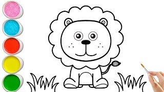 Easy Lion Drawing and Painting Tutorial for Kids | Step-by-Step Guide