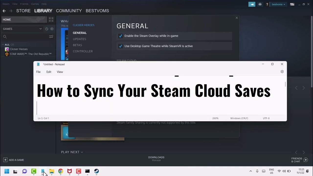 How to sync your steam cloud saves youtube