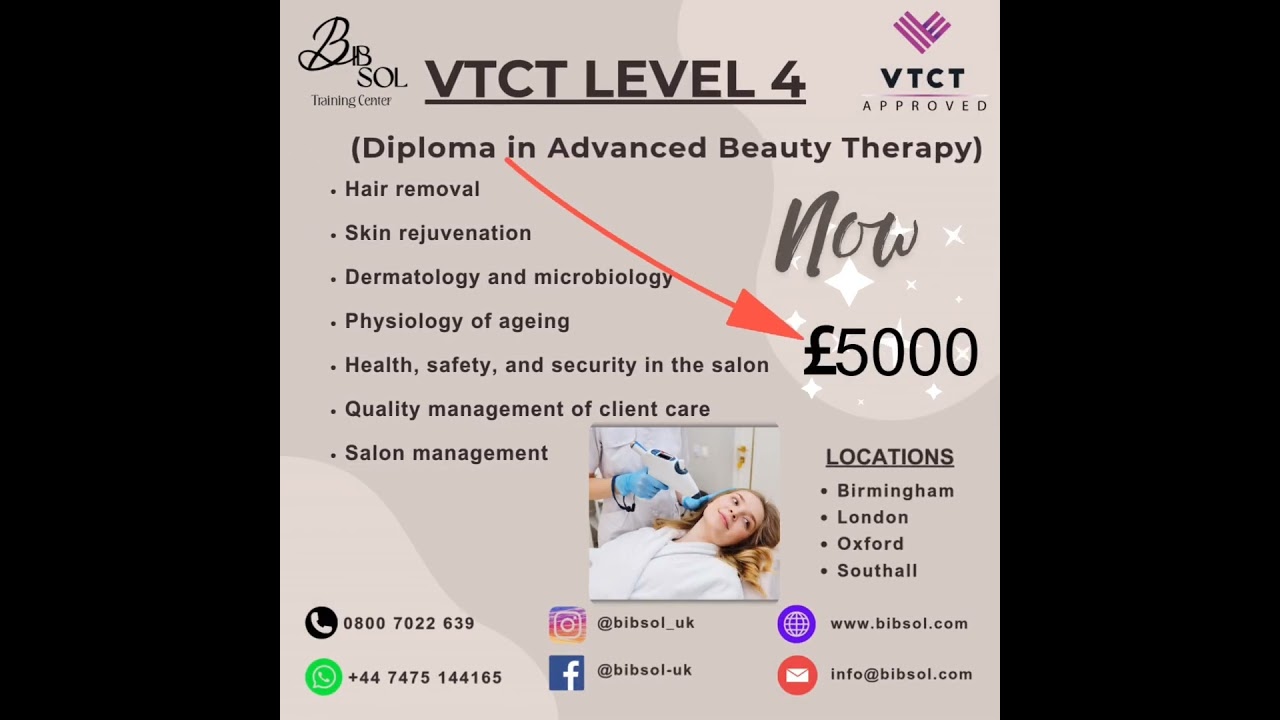 🌟 Advance Your Career with VTCT Level 4 Diploma in Advanced Beauty Therapy! 🌟 
