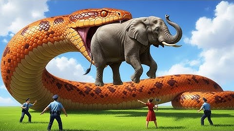 Courageous Rescue Team Fights Giant Python to Save Innocent Elephant 🐘 