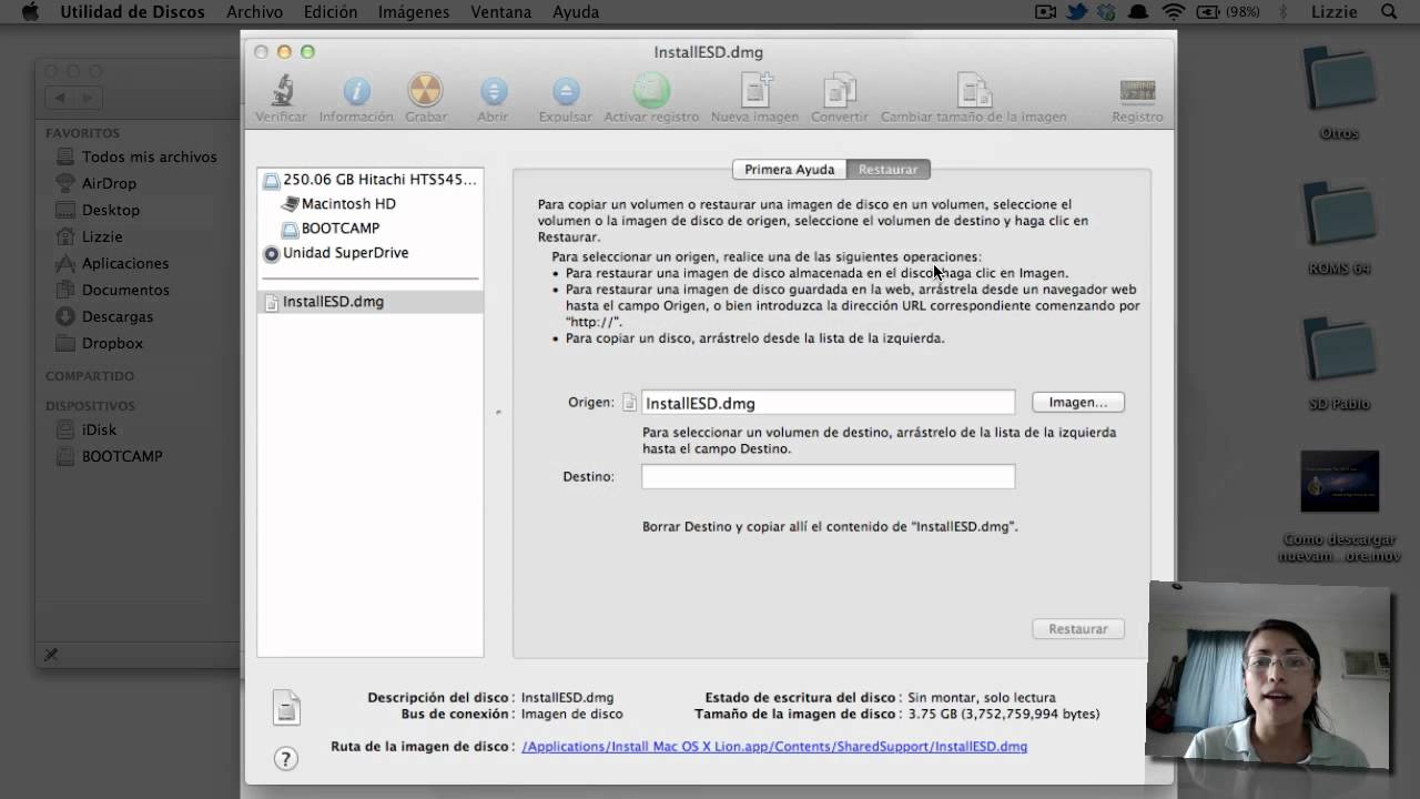 Como hacer una copia de Mac OS X Lion en un DVD - YouTube