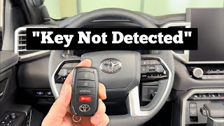 2022 - 2023 toyota tundra key not detected - how to start with dead remote key fob battery