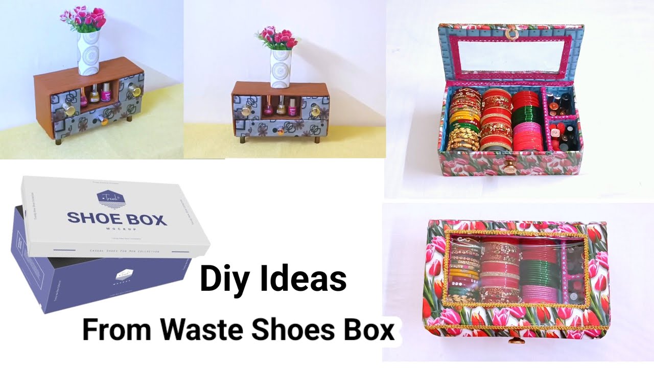 Shoes Box Organizer Ideas/Recycled Waste Shoes Box/How To Reuse Shoe ...