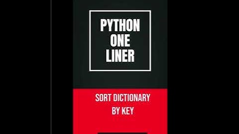Python one-liners #61  - How to sort dictionary by key