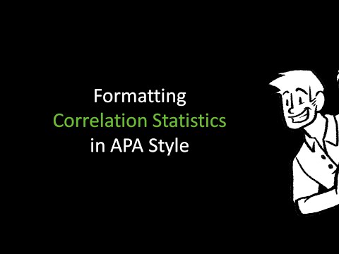 Formatting Correlation Statistics In APA Style