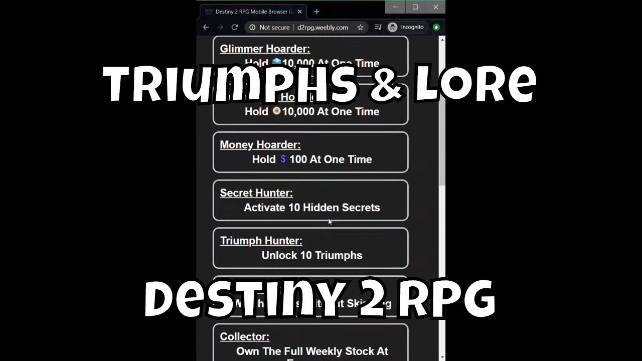 What Are Triumphs And Lore - Destiny 2 RPG Mobile Game