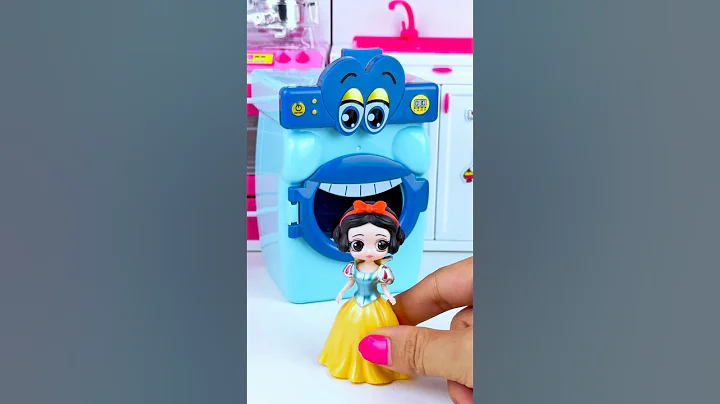 Miniature Snow White Disney Princess & Washing Machine Toy, Satisfying ASMR Unboxing #snowwhite