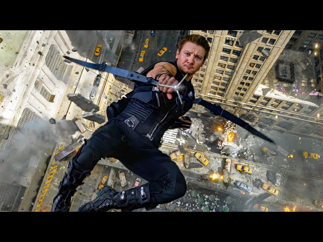 Hawkeye I Got Him Scene - New York Battle Scene - The Avengers (2012) Movie Clip class=