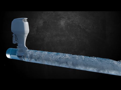 Simulation of propeller fluids in water - 3D animation