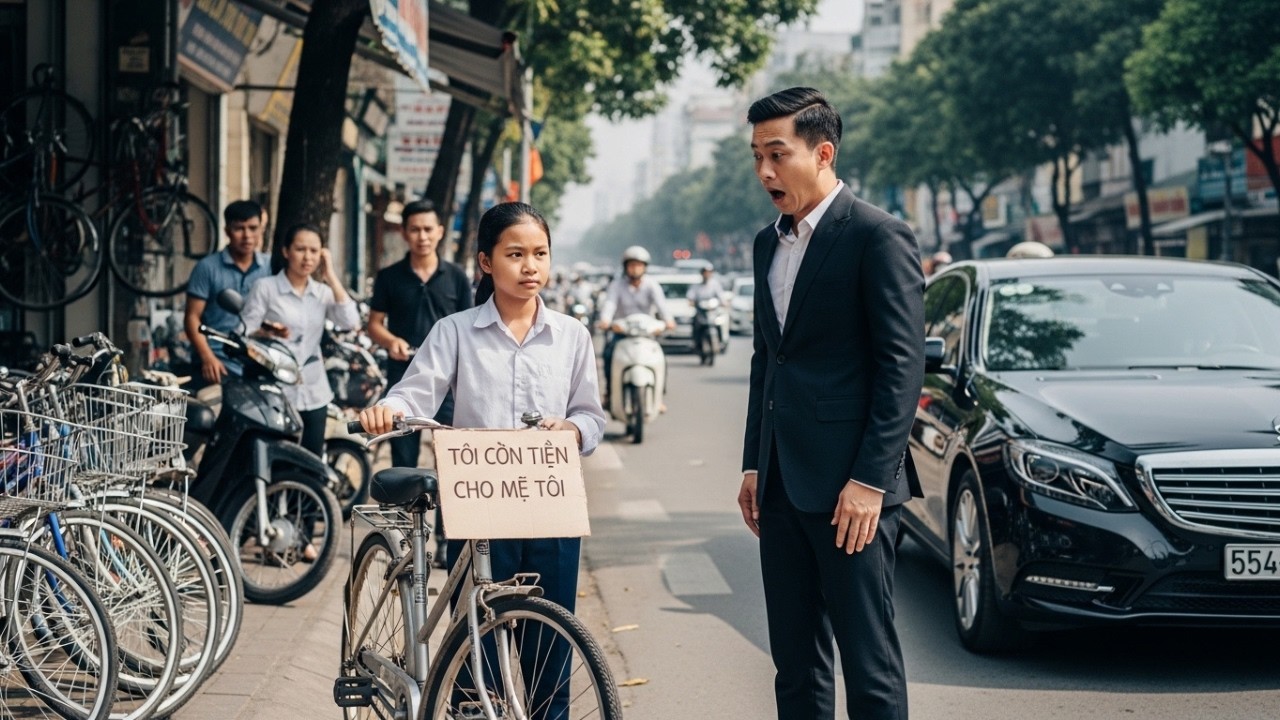 Cô Bé Bán Xe Đạp Cứu Mẹ — Tỷ Phú Chết Lặng Khi Phát Hiện Sự Thật.