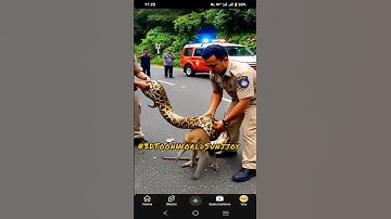 “Police Officers Save Monkey from Giant Snake | Emotional Wildlife Rescue”#ai #police #shorts