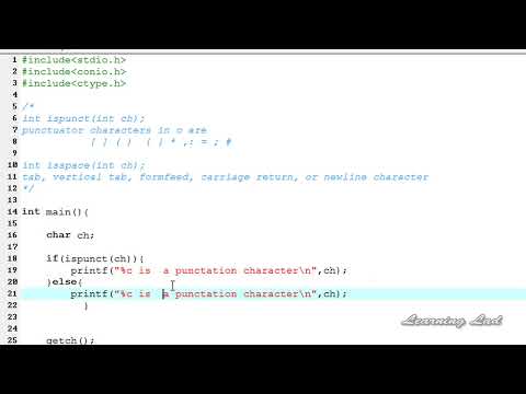 C Programming Language Video Tutorials for Beginners  87  ispunct, isspace Functions & Example 2