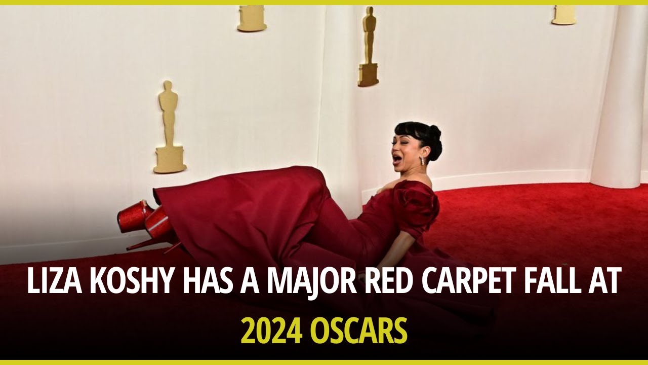 Liza Koshy Has a Major Red Carpet Fall at 2024 Oscars in Towering Heels
