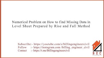 How to find missing data in level sheet (Rise and Fall Method) #Billingengineercivil