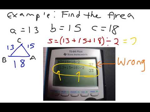 Heron's Formula Area Of A Triangle - YouTube