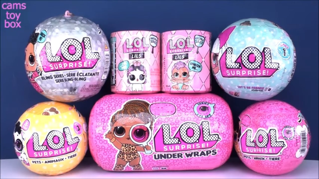 LOL New Surprise DOLLS HairGoals Under Wraps PETS LIL SiSters Series 1 3 4  5 Unboxing TOYS BLING 