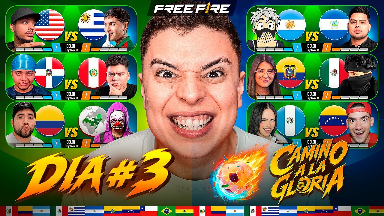 ¡DIA 3: TORNEO DE YOUTUBERS DE FREE FIRE 🔥 DESAFIO DE NACIONES 🔥 DONATO - TINCA - LUAY - ALAK Y MÁS
