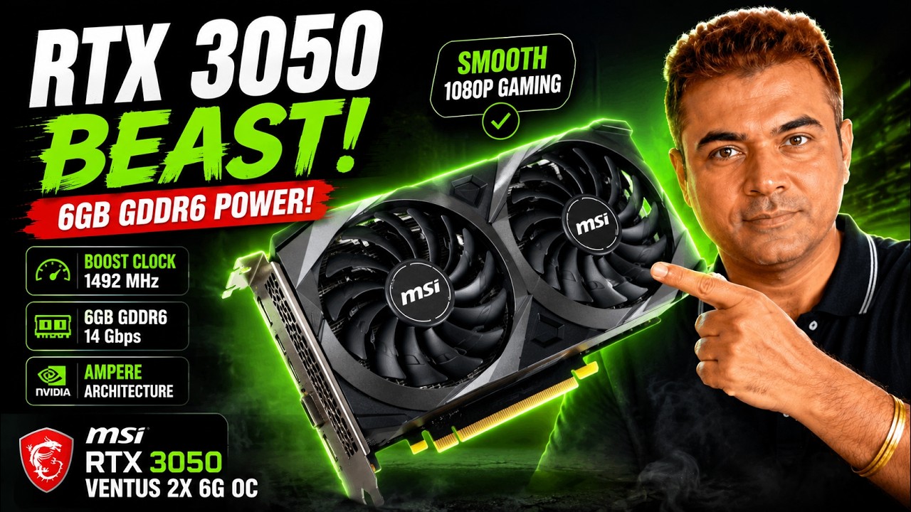Msi Geforce RTX 3050 Ventus 2x 6g Oc Gddr6 Graphics Card (Used)