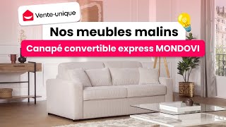Canapé 3 Places Convertible Express En Velours Côtelé Mondovi