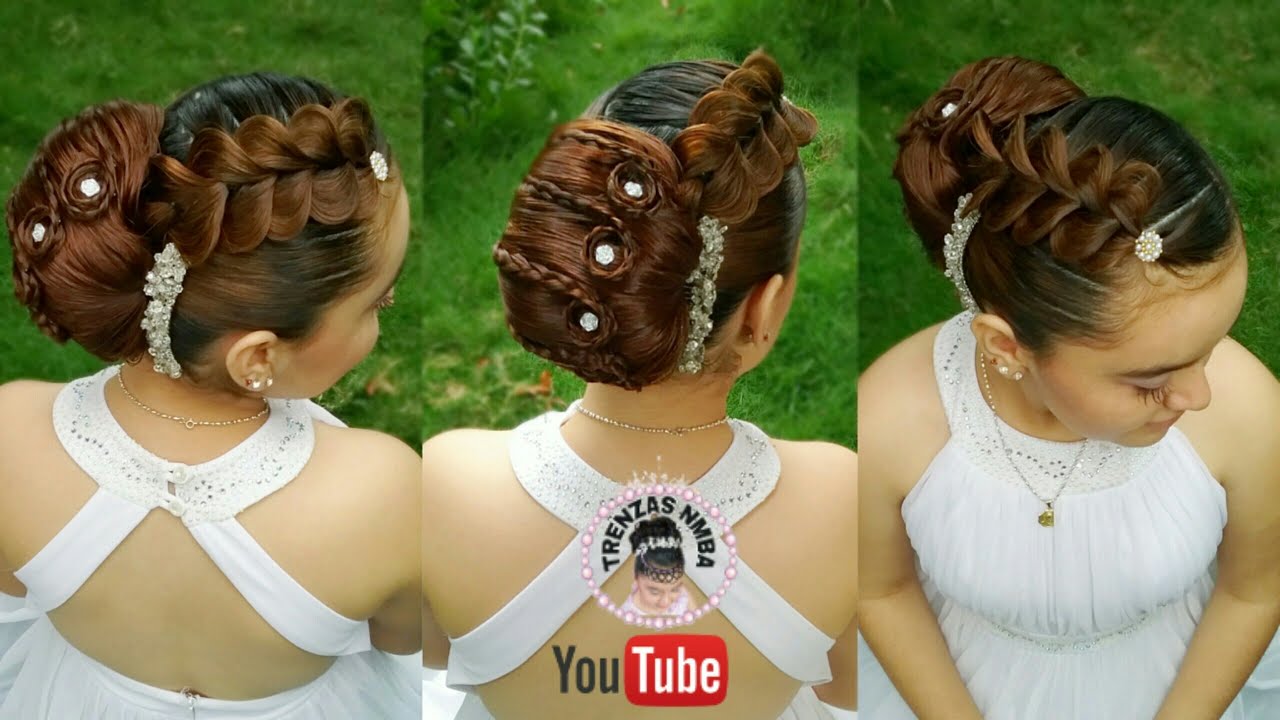 PEINADO ELEGANTE RECOGIDO ALTO CON TRENZA PULL THROUGH FÁCIL| PEINADOS PARA FIESTAS| TRENZAS NMBA