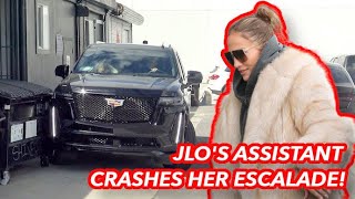 Jennifer Lopez Remains Poised After Assistant Crashes Escalade Into Dumpster