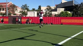 USC safety, defensive back drills from USC spring football practice