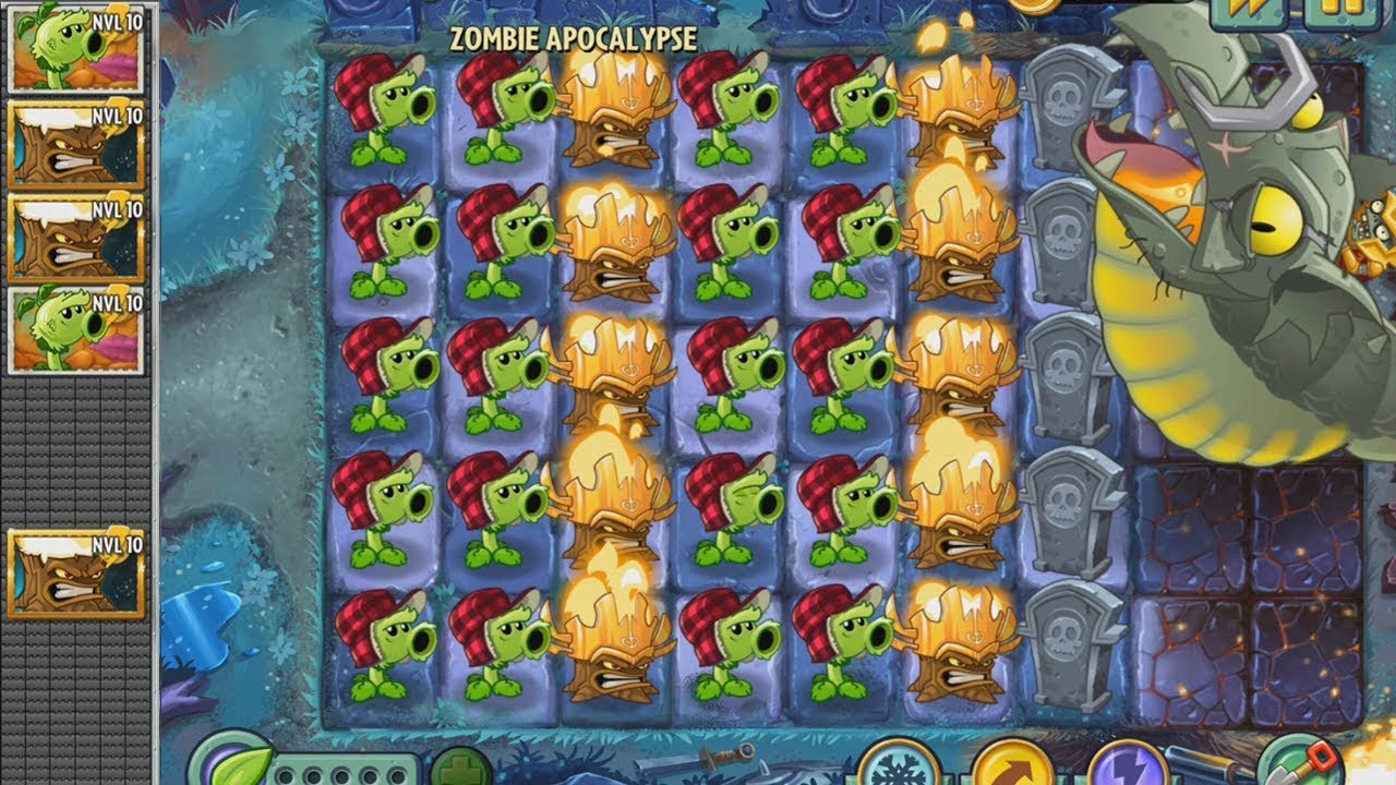 Plants vs Zombies 2 - Lanzaguisantes Primitivo con Plantorcha vs Todos ...