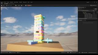 Demo Jenga game developed with AI using Unreal Engine 5