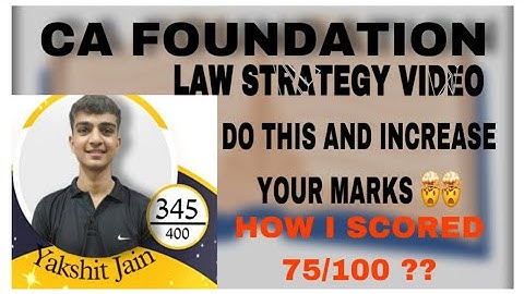 MY CA FOUNDATION LAW ROADMAP | JAN