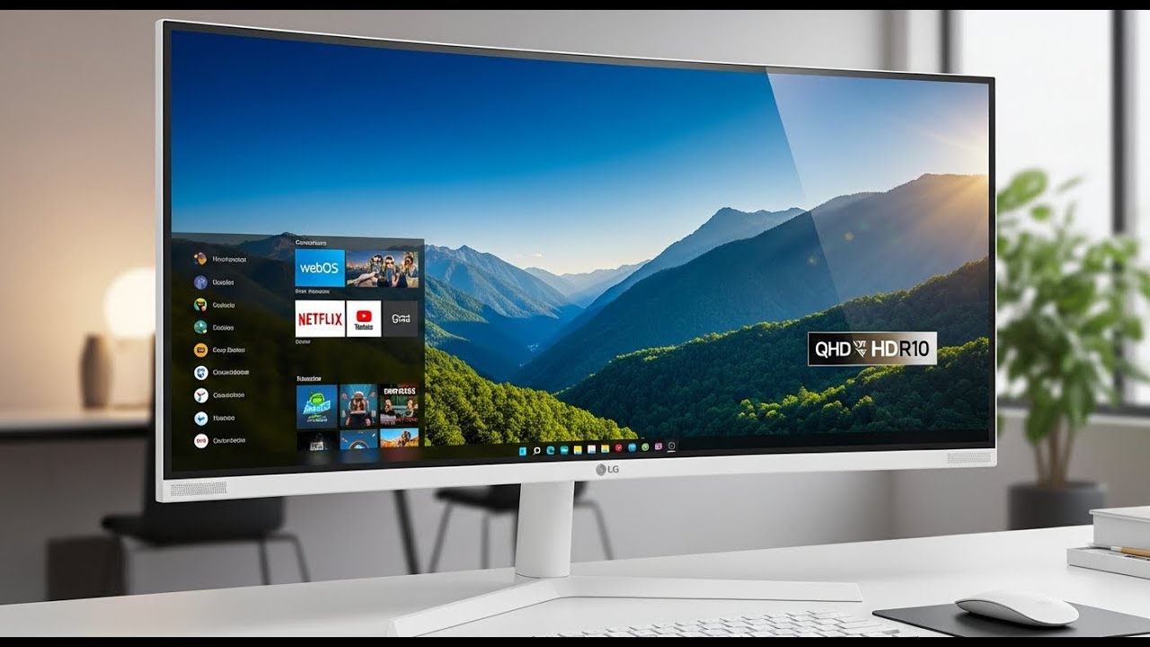 LG 34SR60QC-W Review | 34” Curved UltraWide Smart Monitor 100Hz HDR with webOS & Streaming 🔥