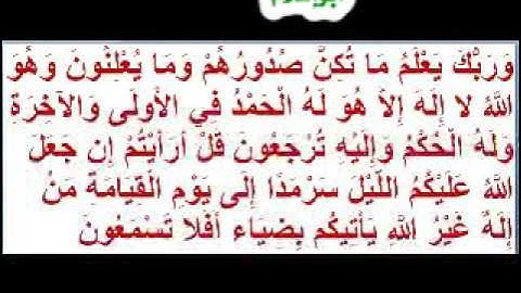 الشيخ سيد زيان تلاوه ايات من القران وَرَبُّكَ يَعْلَمُ مَا تُكِنُّ صُدُورُهُمْ وَمَا يُعْلِنُونَ