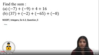 Class 6 NCERT Maths | Ch 6: Integers| Ex 6.2 Q5 Solution screenshot 3