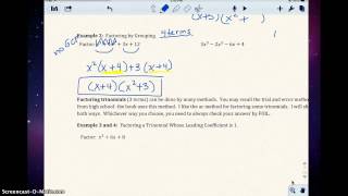 P.5 Factoring Polynomials (Part 1)