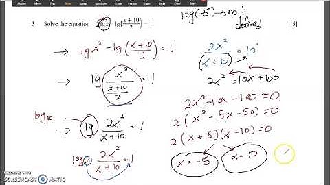 IGCSE PAST PAPER Mathematics Logarithm Questions