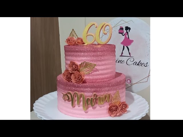 Bolo Rosa com Glitter, Glow Cake