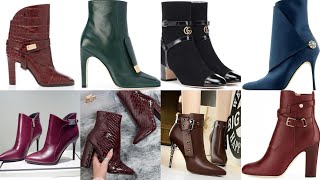 highly running pure leather women long ankle boots/Michel core pure leather ankle booties for winter