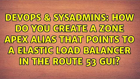 How do you create a zone apex alias that points to a Elastic Load Balancer in the Route 53 GUI?