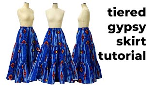 TIERED, GYPSY, PEASANT SKIRT TUTORIAL | PATTERN MAKING AND SEWING TUTORIAL | LA MODÉLISTE