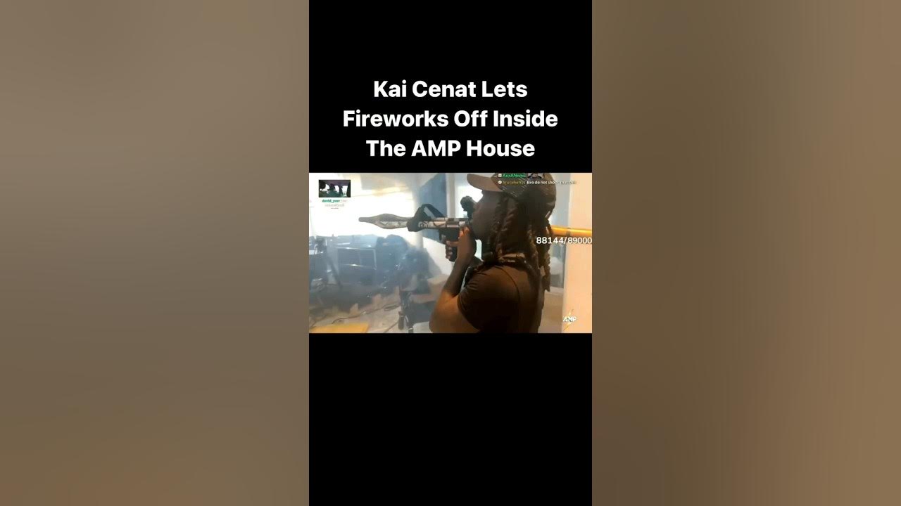 Kai Cenat Let's Fireworks Off Inside The AMP House shorts kai 