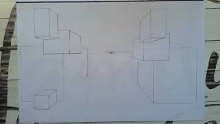 1-Point Perspective: Exercise #2 Overlapping Cubes