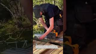 Precision Deck Board Cutting with a Track Saw 🔥🪚 #Woodworking #DeckBuilding #TrackSaw