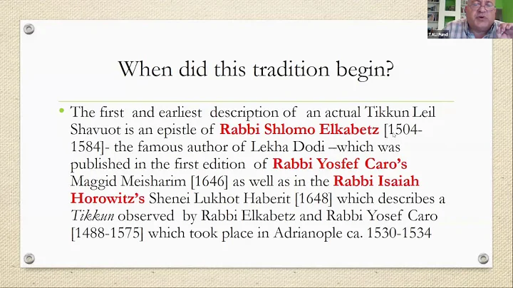 The Origins of the Tikkun on Shavuot with Eitan Ch...