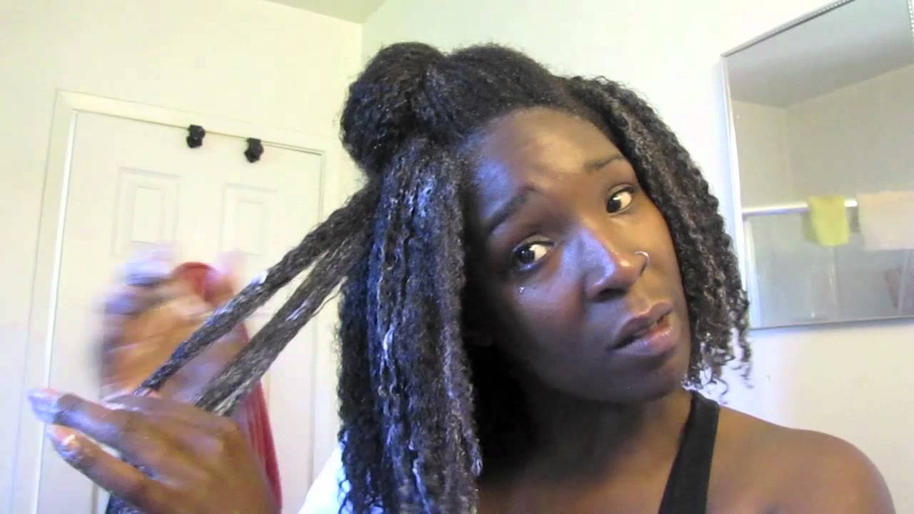wash and go routine on medium length natural hair 4a 4b (watch in hd)
