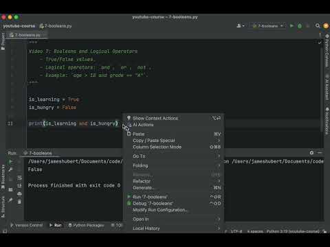 Python in One Hour #7 - Booleans and Logical Operators